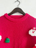 Handmade Decorative Christmas Sweaters Women Fashion Cute O Neck Long Sleeve Knitted Pullover Sweater Female Autumn Winter New
