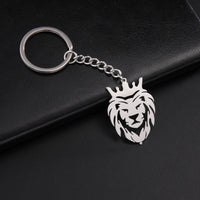 2024 New fashion cut titanium steel chain keychain Lion King Pendant Hip Hop punk style stainless steel animal keychain