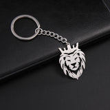 2024 New fashion cut titanium steel chain keychain Lion King Pendant Hip Hop punk style stainless steel animal keychain