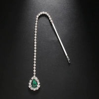Stonefans Green Pendant Hairpin Hair Wedding Jewelry for Women Girl Head Accessories 1920s Bridesmaid Y2k Crystal Free Shipping