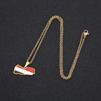2024 new fashion stainless steel Yemen map pendant necklace temperament everything collarbone chain birthday anniversary gift