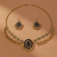 Ethnic Jewelry Sets Crystal Small Beads Flower Decoration Necklace Earrings Set For Women Bijoux Bohemia Necklace Set