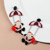 Merry Christmas Acrylic Earrings for Women Girls Newest Cute Cartoon Glitter Gingerbread Man Drop Earring Fashion Jewelry Gifts