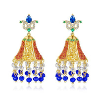 Gypsy Jewelry Retro Ethnic Indian Jhumka Crystal Small Bells Beads Drop Tassel Earrings Women Bohemian Statement Jhumki Tribal