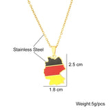2024 new fashion stainless just Germany map map pendant necklace temperament everything collarbone chain birthday anniversary gi