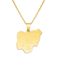 Anniyo Africa Nigeria Map Pendants Necklaces Stainless Steel Material Jewelry Nigerian Ornaments @324021
