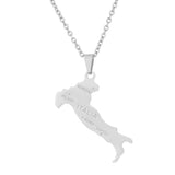 2024 New fashion stainless steel Italian map necklace for women and men couples ethnic style accessory collarbone chain annivers