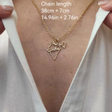 Customizable India Map Name Pendant Necklace 18K Golden Plated Stainless Steel Jewelry