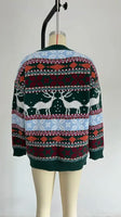 Y2k Style 2025 Winter Women Christmas Sweaters Allover Print Oversized Jumpers Full Sleeve Knitwear Warm Thick Knit Pullover Top