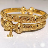 Luxury Dubai 24k Real Gold Plated Women's Bracelet Designer Copper Charm Bangles Indian Jewelry Accessories Gifts Trends 2025