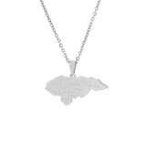 2024 new fashion stainless steel Honduran map with city pendant necklace temperament everything collarbone chain birthday annive