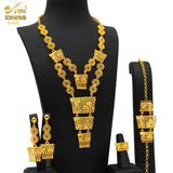ANIID New Indian 24K Gold Color Long Necklace Set Nigerian Party Bridal Wedding Ethiopian Luxury Dubai Jewelry Wholesale Gifts