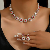 2pcs Wedding Women's Fashion Jewelry Set Tassel Rhinestone Earrings Necklace Fashion Party Fashion Accessories