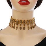New Fashion Ethnic Style Retro Antique Alloy Carved Rhinestone Women's Neck Chain Choker Necklace Indian Jewelry