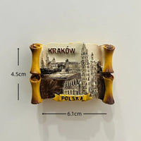 Poland 3D Fridge Magnets Tourism Souvenir Resin Refrigerator Magnets Sticker Collection Handicraft Gift Home Decoration Articles