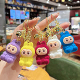 Cross-Border Hot Sale Cartoon Keychain Plush Key Holder Cute Doll Bag Pendant Toy Machine Hanging Decoration Flocking Sheep