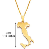 Anniyo Italy Map Pendant Necklaces Silver Color/Gold Color Stainless Steel Italian Maps Jewelry @049621