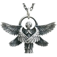 Retro Gothic Mysterious Demon Angel Wings Pendant Necklace Men's Punk Hip Hop Trendy Cool Jewelry Boy Gift