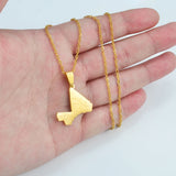 Anniyo Mali Map With Cities Pendant Necklaces Ethnic Jewelry Stainless Steel the Republic of Mali #312921