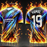 2025 Spanish Football Uniform Summer Yamal Men's No. 19 Football Uniform Breathable Sports T-shirt for Adults and Children