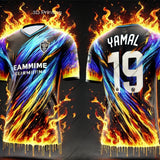 2025 Spanish Football Uniform Summer Yamal Men's No. 19 Football Uniform Breathable Sports T-shirt for Adults and Children