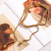 E.B.belle New Creative Multipile Layers Square Pearl Necklace 18K Gold Plated Stainless Steel Women Party Statement Jewerly