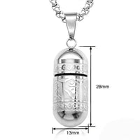 Vintage Stainless Steel Essential Oil Bottle Pendants Urn Wishing Bottle Necklace Religious Amulet Couple Party Jewelry