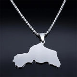 Kurdistan Region Map Necklace for Women Men Chains Stainless Steel Kurdish Flag Map Pendants Necklace Jewelry Collar N6212S01
