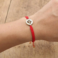 Handmade Red Rope Knots Pave Zircon OM Braided Bracelet Buddhist Lucky Charm Bracelets & Bangles For Women Men Gift