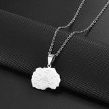 Anniyo North Macedonia Map With Cities Name Pendant Necklaces Stainless Steel Macedonians Jewelry #504362