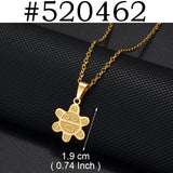 Anniyo(1Piece)Puerto Rico Map Flowers Masks Traditional Symbol PR Frog Necklaces For Women Girls Stainless Steel Jewelry #520462