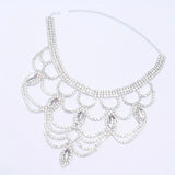 Fashion Shiny Rhinestone Necklace Jewelry Women's Exquisite Luxury Bridal Wedding Party Jewelry Necklace Wearing Accessories