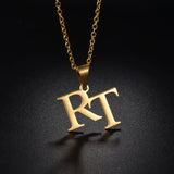 New Romantic Customized Letters Pendant Necklaces for Women Men Stainless Steel Jewelry Personalized Couple Valentine's Day Gift