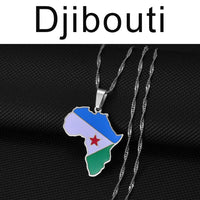 Anniyo 3CM Hip-hop Africa Map Pendant Necklace Jewelry Eritrea,Gambia,Guinea,Congo,Tunisia,Benin,Libay,Namibia,Chad,Botswana