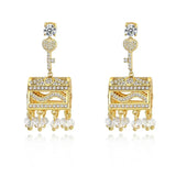 Gypsy Jewelry Retro Ethnic Indian Jhumka Crystal Small Bells Beads Drop Tassel Earrings Women Bohemian Statement Jhumki Tribal