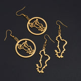 Anniyo New Arrivals Mayotte Big Earrings for Women Girls France Jewelry Stainless Steel Metal Hyperbole Ornaments #520162