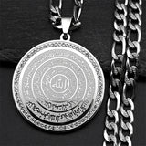 Allah Quran Arabic Letter Rhinestones Necklaces Women Men Stainless Steel Gold Color Islam Muslim Necklace Men Chains Jewelry