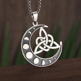 Exquisite Stainless Steel Pattern Witch Knot Pendant Necklace Celtic Knot Lucky Jewelry Christmas Gift for Friends and Family