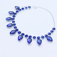 New Fashion Red Rhinestone Necklace Jewelry Women's Luxury Shiny Evening Party Crystal Necklace Jewelry Body Accessories