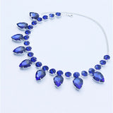 New Fashion Red Rhinestone Necklace Jewelry Women's Luxury Shiny Evening Party Crystal Necklace Jewelry Body Accessories