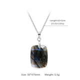 Fashion Natural Labradorite Necklace Pendant Triangle Round Teardrop and Other Ladies Friendship Mother Gift Necklace Jewelry