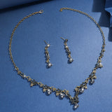 1 Set Of Fashionable Copper Inlaid Claw Chain Necklace, Earrings, Jewelry Set, Women's Wedding Banquet Party Daily Necessities