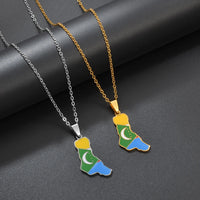 Anniyo Comores Map Necklaces for Women Comoros Jewelry Grand Comore Island @365321