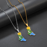 Anniyo Comores Map Necklaces for Women Comoros Jewelry Grand Comore Island @365321
