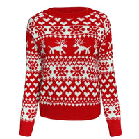 2025 Winter Women Christmas Sweater Snowflak Print Knitted Jumpers Full Sleeve Knitwear Casual Soft Jacquard Pullover Xmas Look