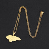 2024 new fashion stainless steel Honduran map with city pendant necklace temperament everything collarbone chain birthday annive