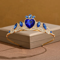 Ladies' fashionable heart-shaped minimalist design elegant crown necklace earrings jewelry set