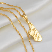 Anniyo Madagascar Map Pendant Necklaces for Women Girls Jewelry African Malagasy Maps  #201902