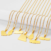 Egypt Nepal Sri Lanka Saudi Arabia Turkey Yemen Qatar Map Pendant Necklaces Polished Flat Design National Jewelry #277821