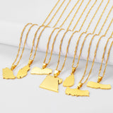 Egypt Nepal Sri Lanka Saudi Arabia Turkey Yemen Qatar Map Pendant Necklaces Polished Flat Design National Jewelry #277821